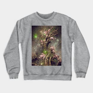 Pink Tree in the Galaxy Crewneck Sweatshirt